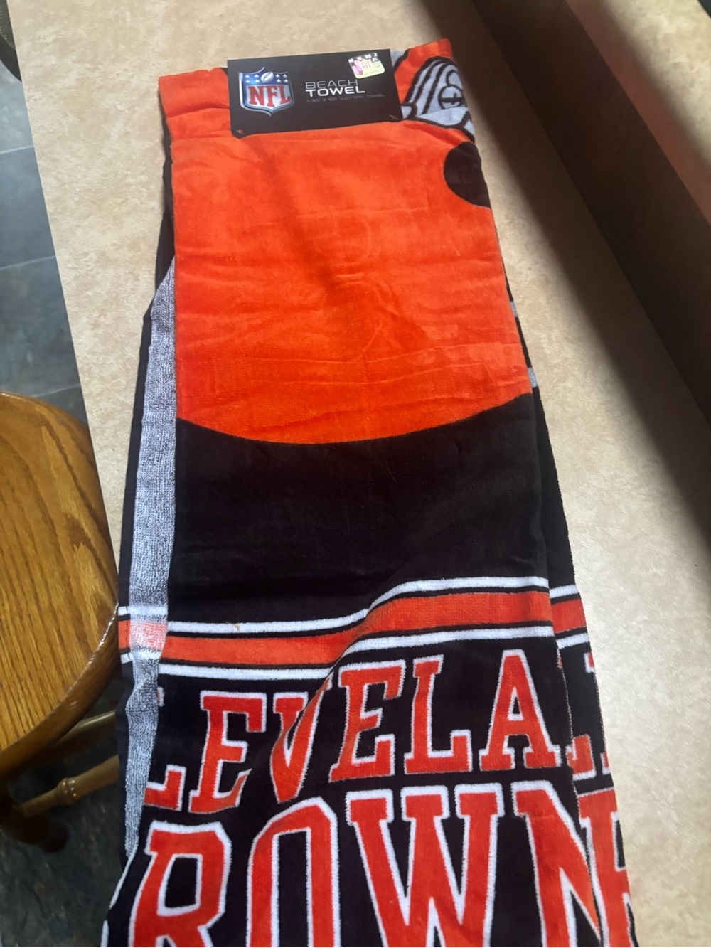 NFL Cleveland Browns Orange and Brown Beach Towel